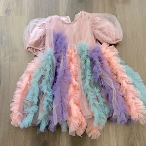 Raspberry Plum tulle organza dress